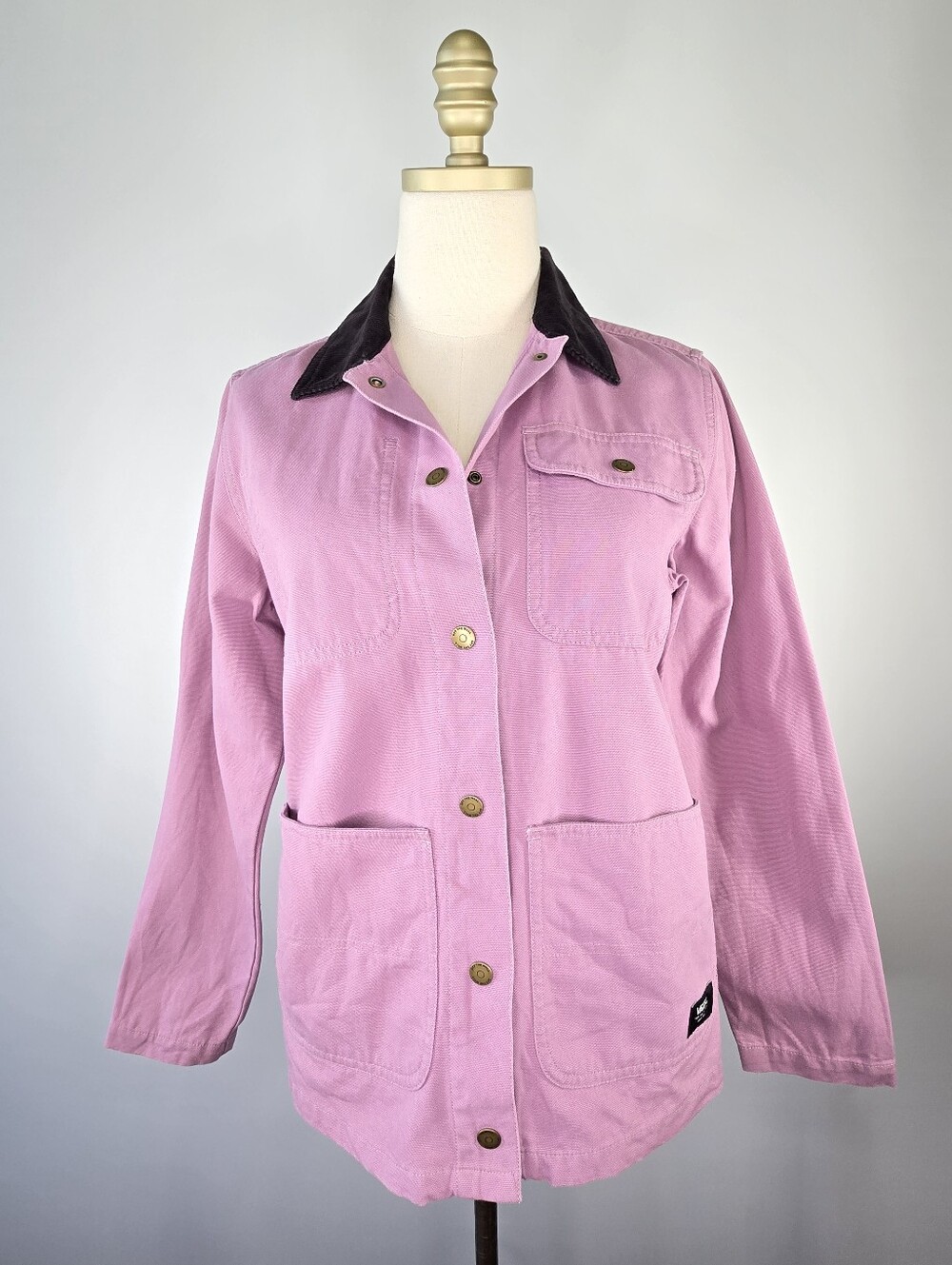 Vans Drill Chore Jacket Orchid Black Corduroy Collar Utility Coat Size XS - Picture 2 of 14